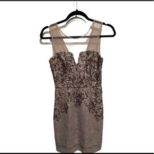 BCBG MAXAZRIA purple/silver cocktail dress